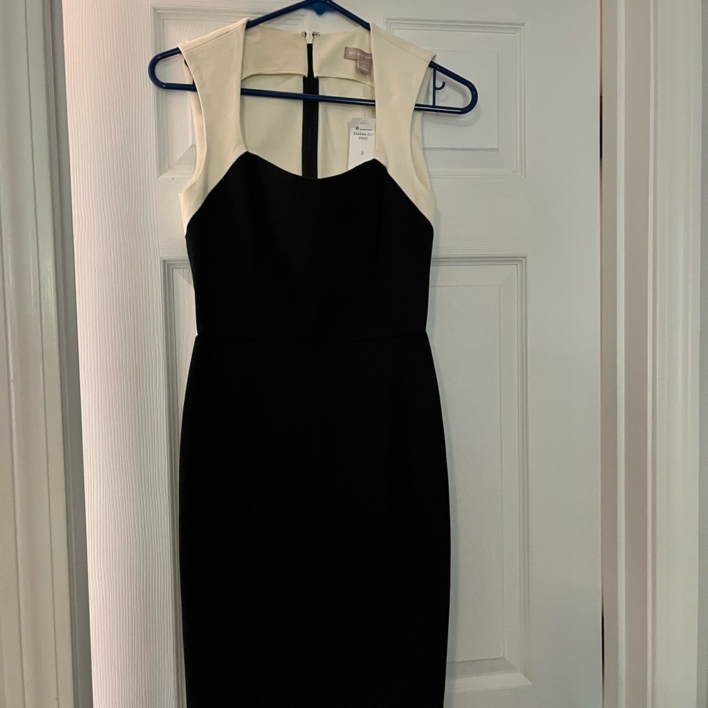 Banana Republic Black and Cream Midi Dress